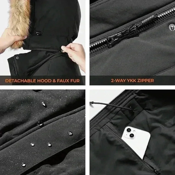 ORORO Women's Heated Parka Jacket with Thermolite Insulation - Picture 4 of 11